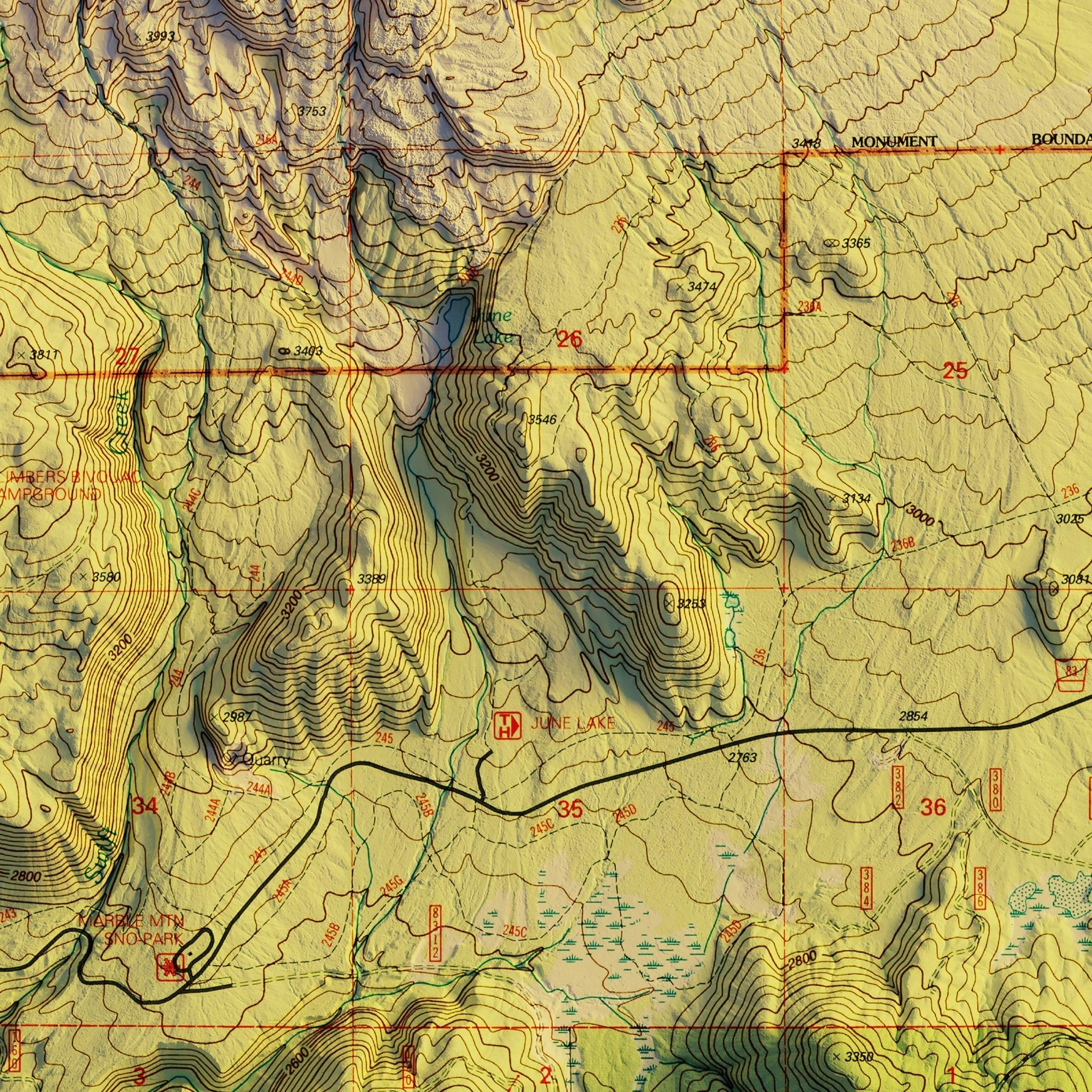 Mount St. Helens, WA 1998 Shaded Relief Map - Muir Way - Vintage Relief