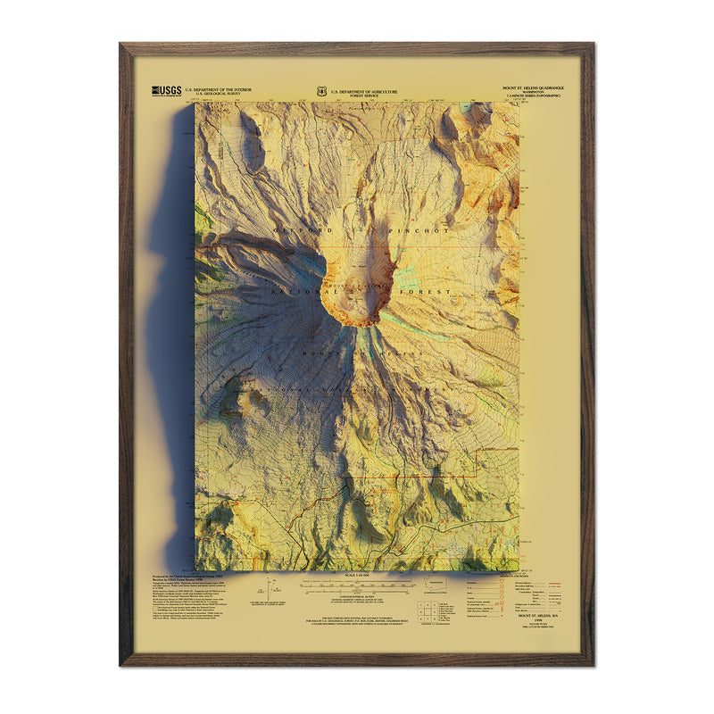 Vintage Mount St. Helens Relief Map - 1998