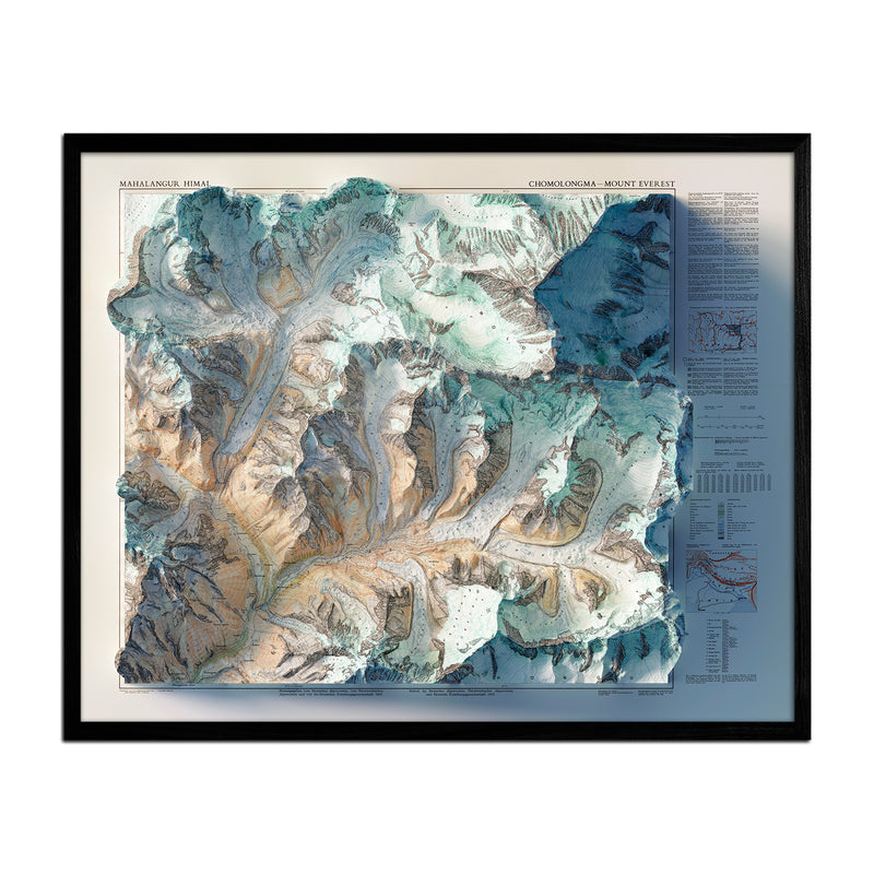Mt. Everest Region 1957 Shaded Relief Map - Muir Way - Vintage Relief