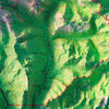Mt. Rainier National Park 1971 Shaded Relief Map
