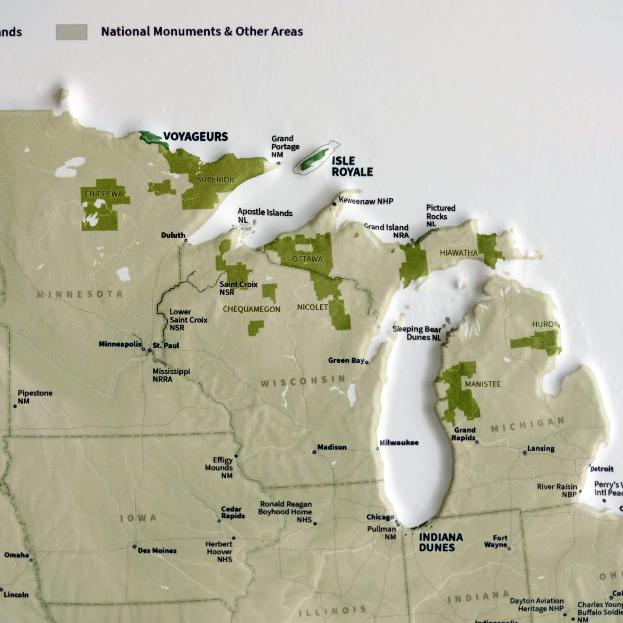3D US National Parks Map - Muir Way - 3D