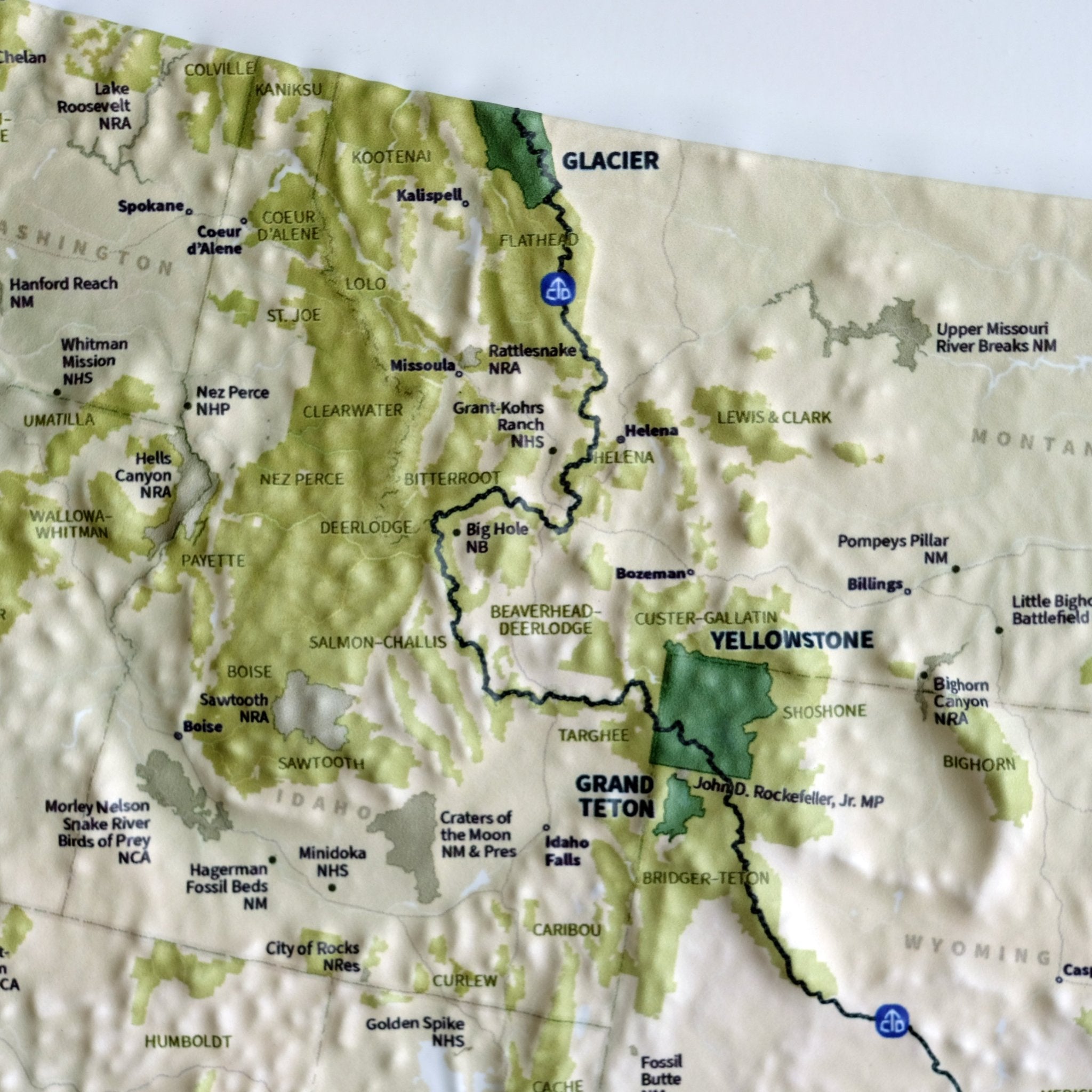 USA National Parks 3D Raised Relief Map - Muir Way - Natural Atlas