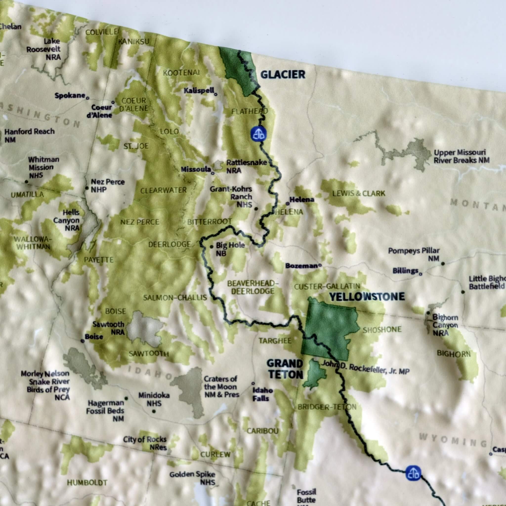 3D US National Parks Map - Muir Way - 3D