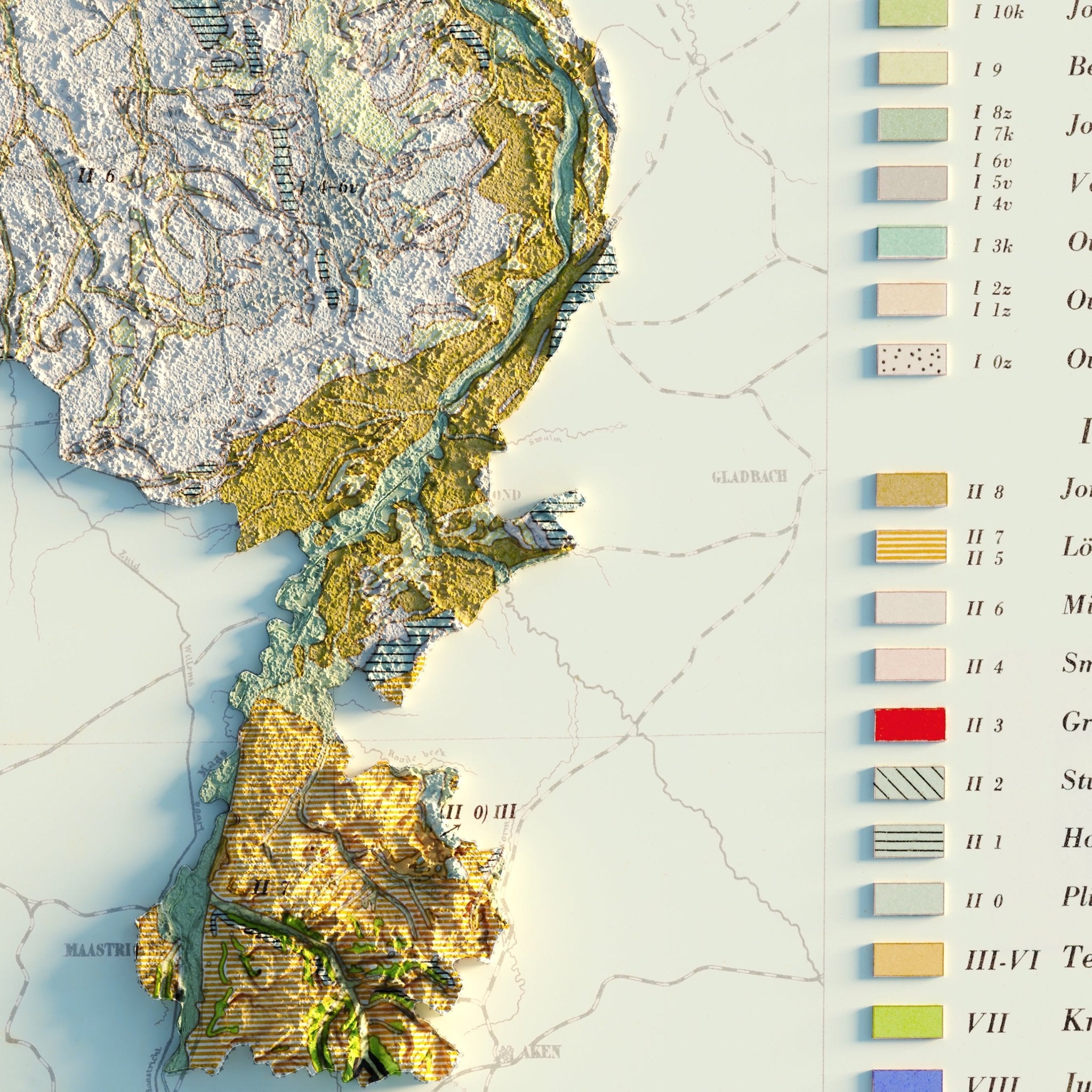 Netherlands 1947 Shaded Relief Map - Muir Way - Vintage Relief