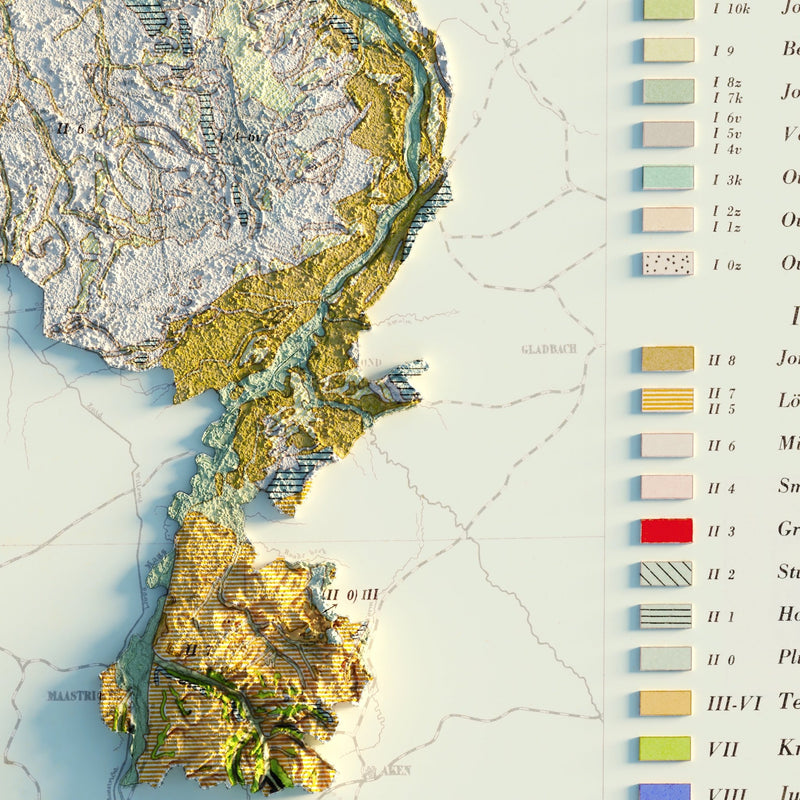 Netherlands 1947 Shaded Relief Map - Muir Way - Vintage Relief