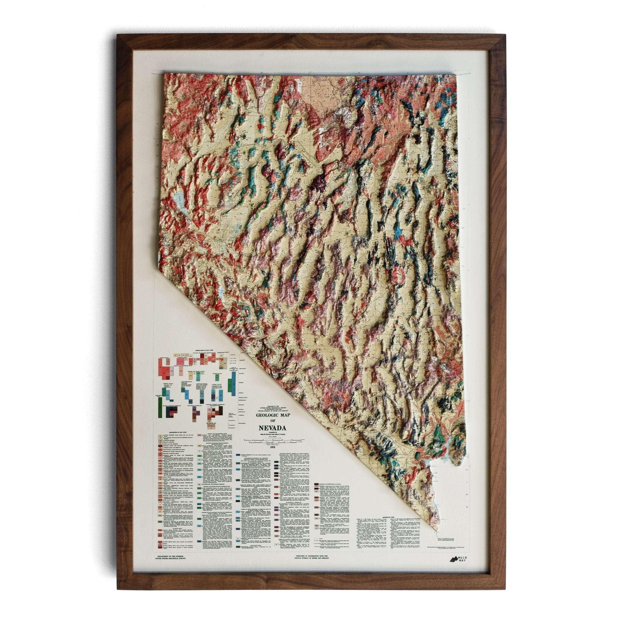 Nevada 1978 3D Raised Relief Map - Muir Way - 3D