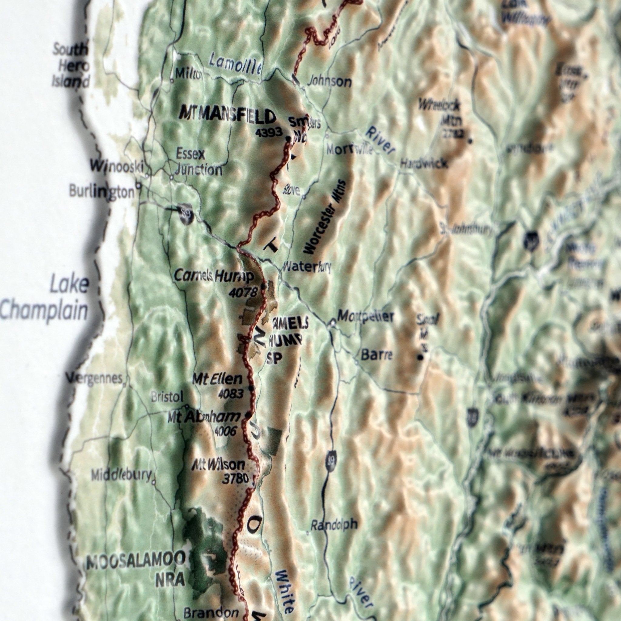 New England 3D Raised Relief Map - Muir Way - Natural Atlas