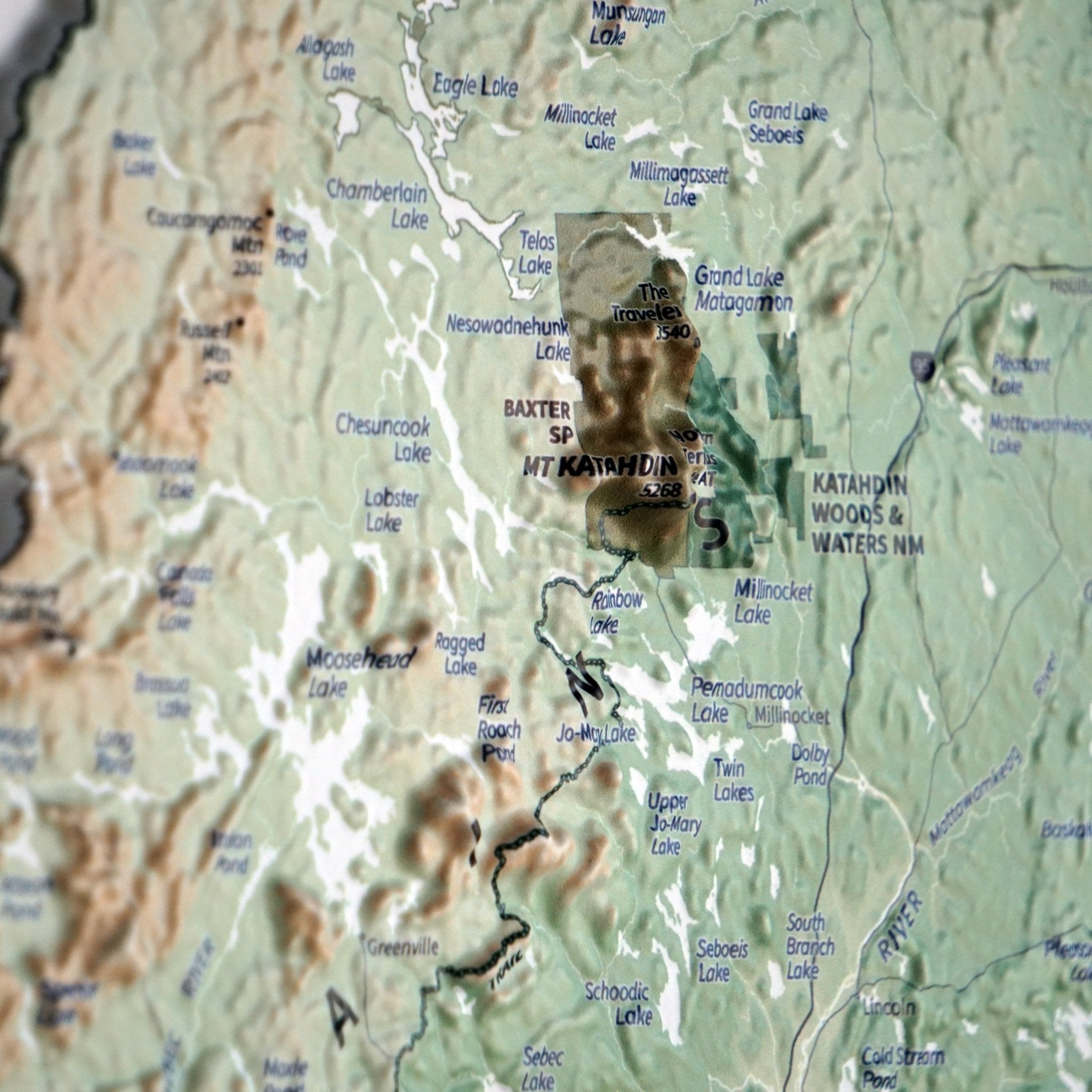 New England 3D Raised Relief Map - Muir Way - Natural Atlas