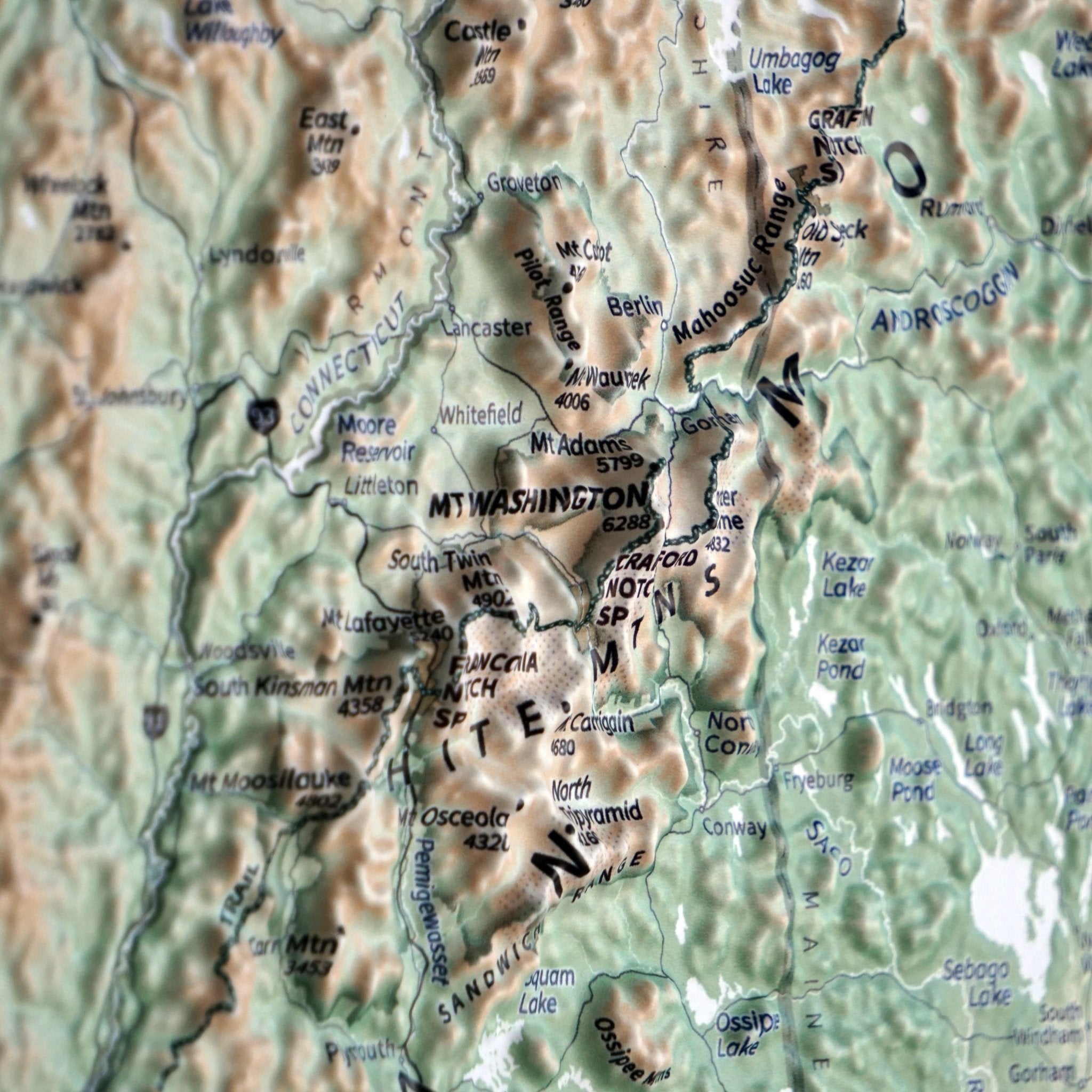 New England 3D Raised Relief Map - Muir Way - Natural Atlas