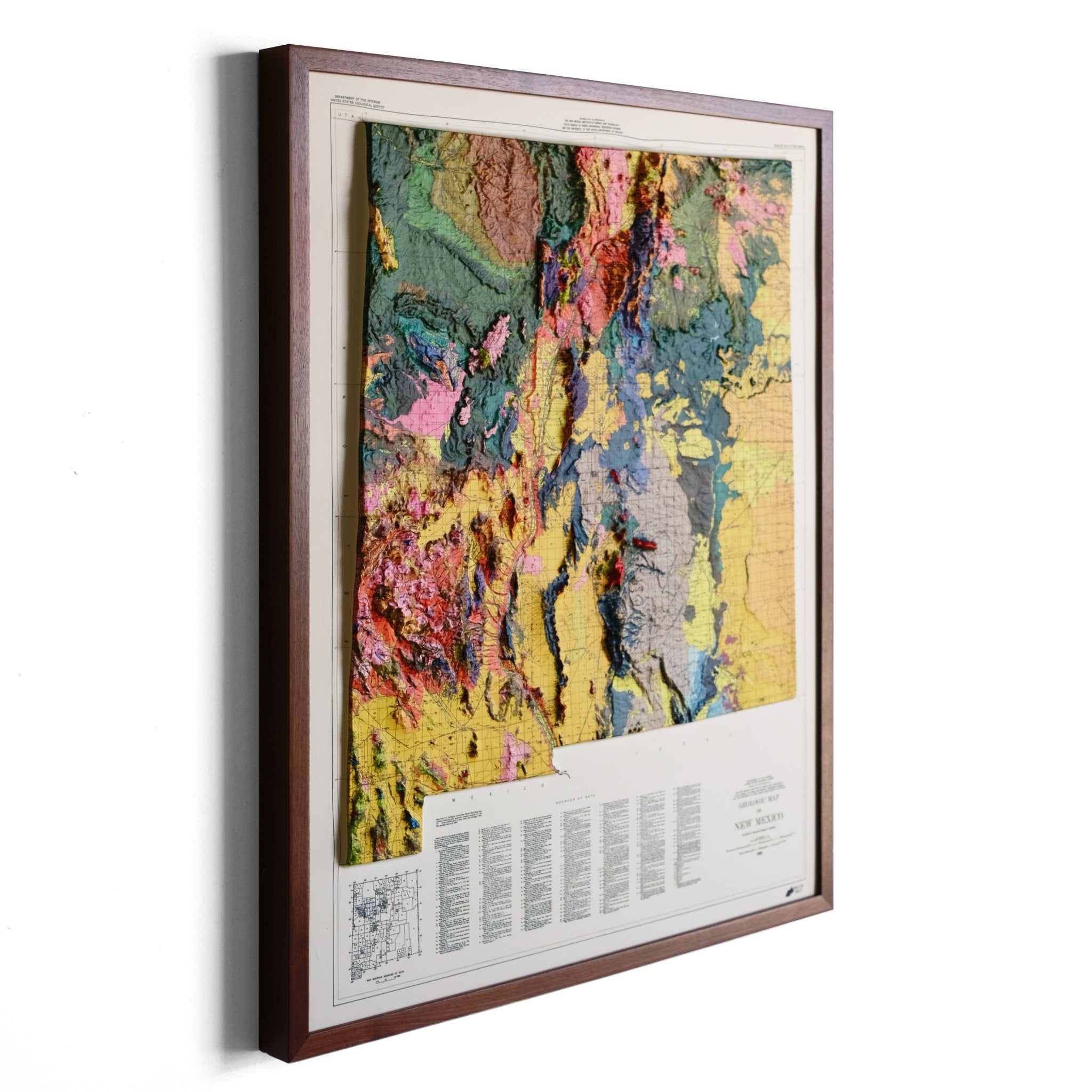 New Mexico 1965 3D Raised Relief Map - Muir Way - 3D