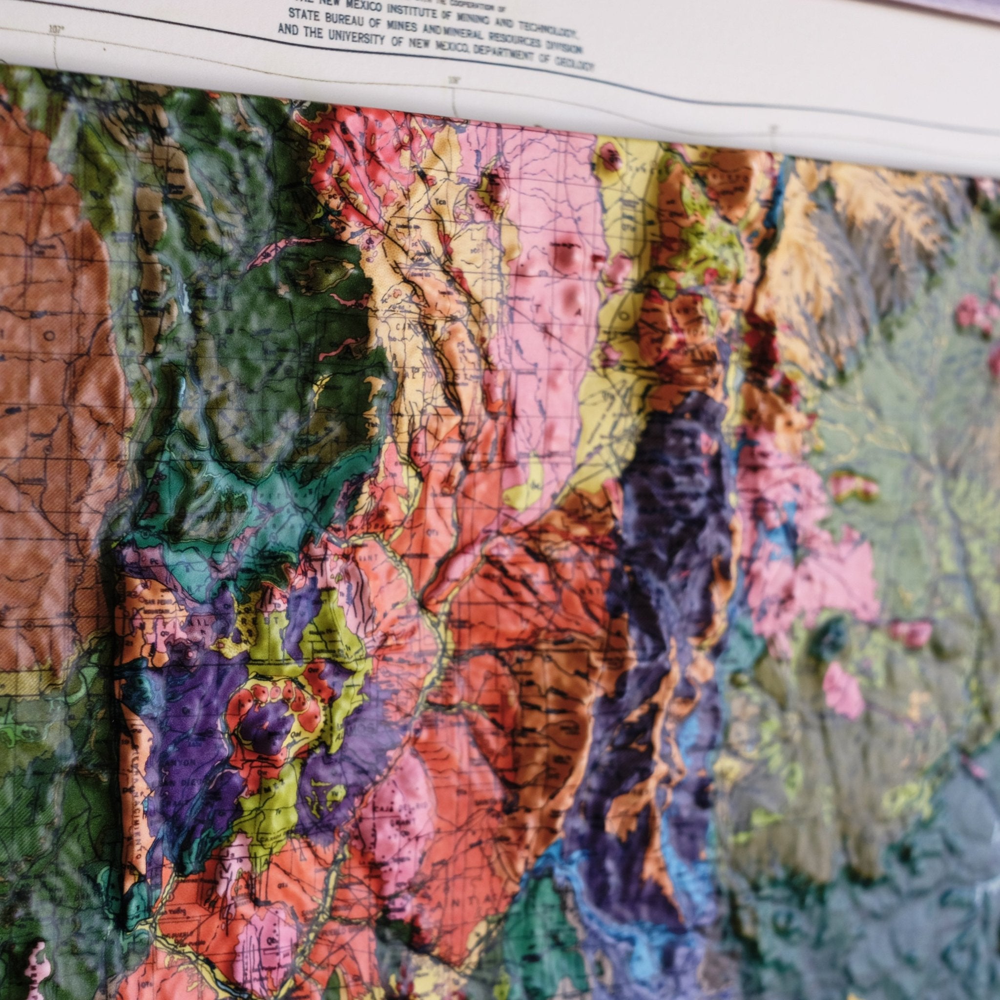 New Mexico 1965 3D Raised Relief Map - Muir Way - 3D