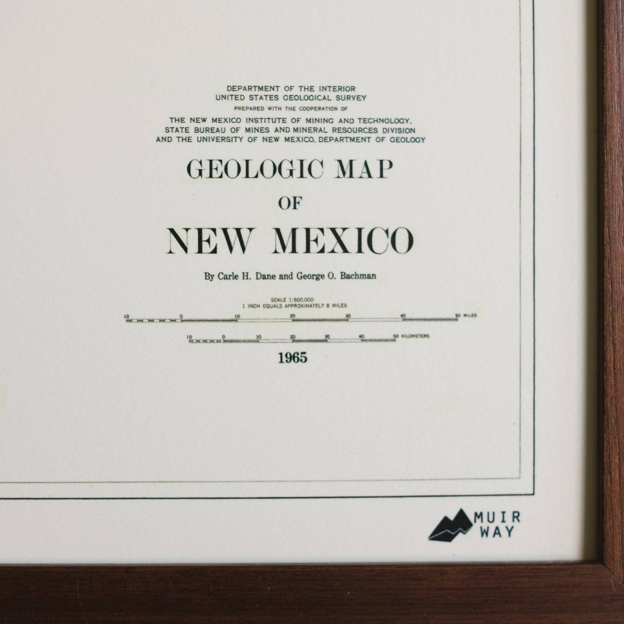 New Mexico 1965 3D Raised Relief Map - Muir Way - 3D