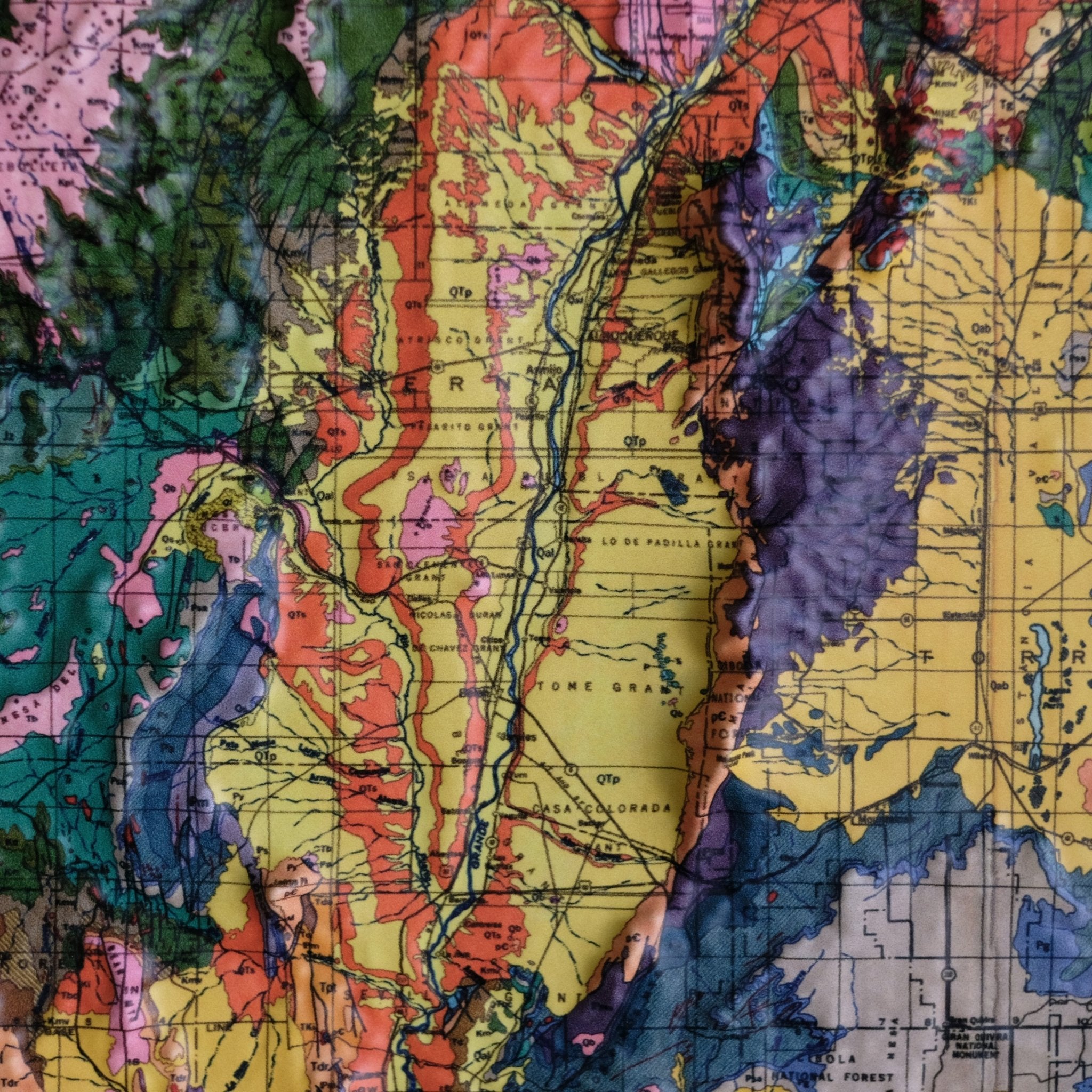 New Mexico 1965 3D Raised Relief Map - Muir Way - 3D