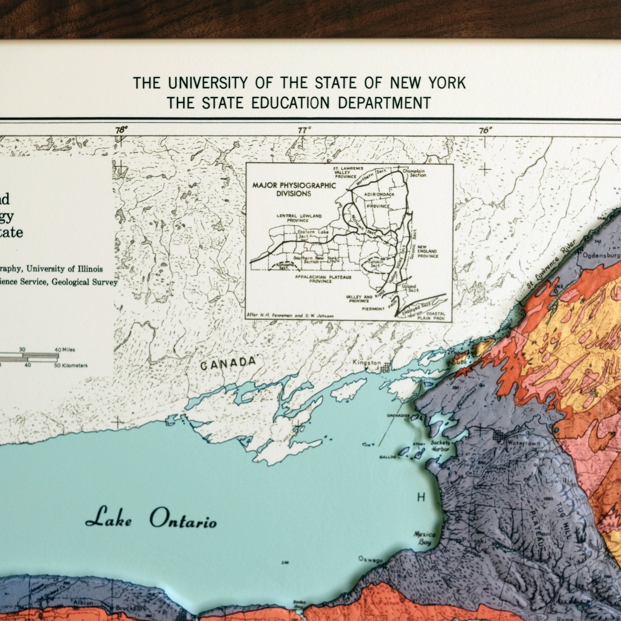 New York 1973 3D Raised Relief Map - Muir Way - 3D
