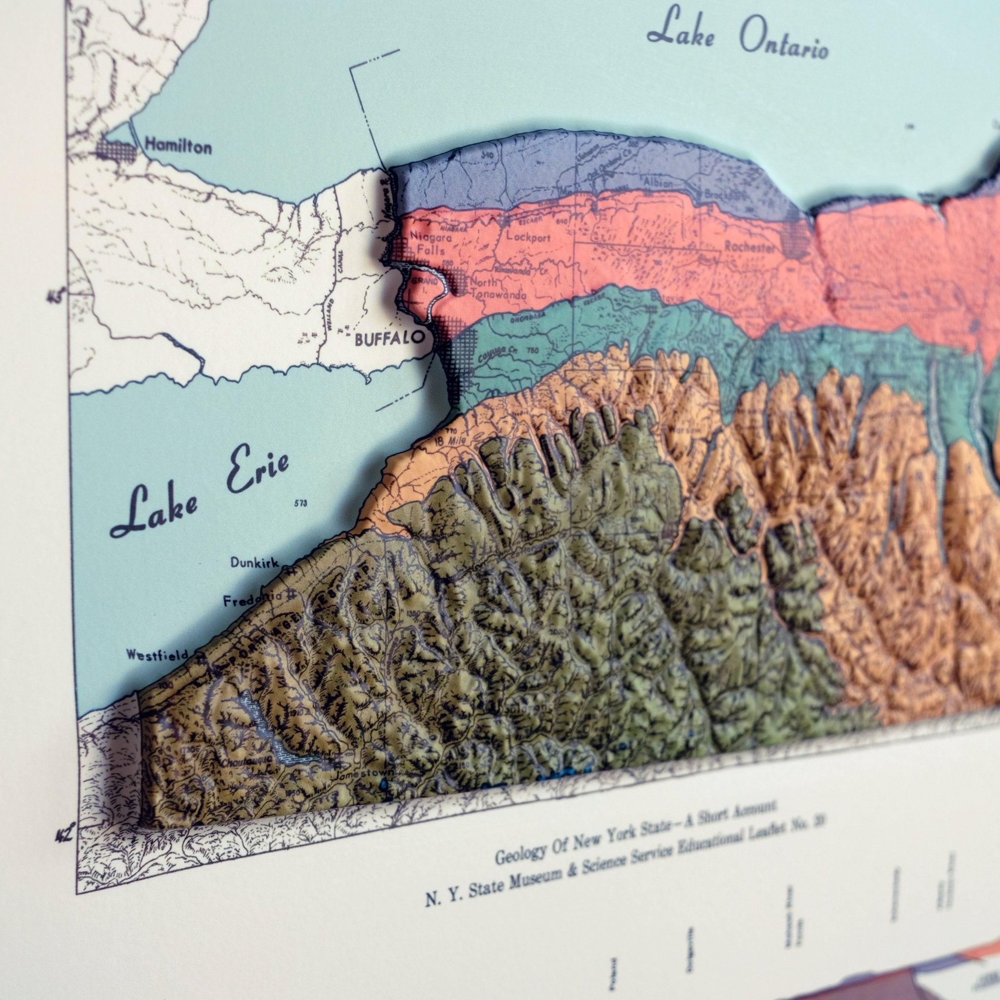 New York 1973 3D Raised Relief Map - Muir Way - 3D