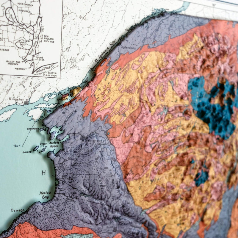 New York 1973 3D Raised Relief Map - Muir Way - 3D