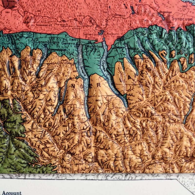New York 1973 3D Raised Relief Map - Muir Way - 3D