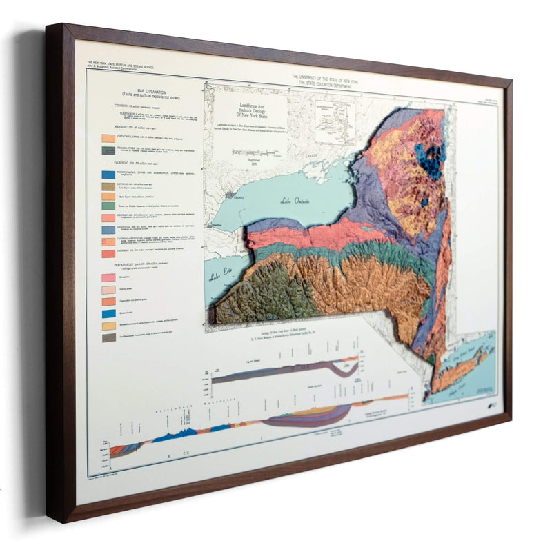 New York 1973 3D Raised Relief Map - Muir Way - 3D