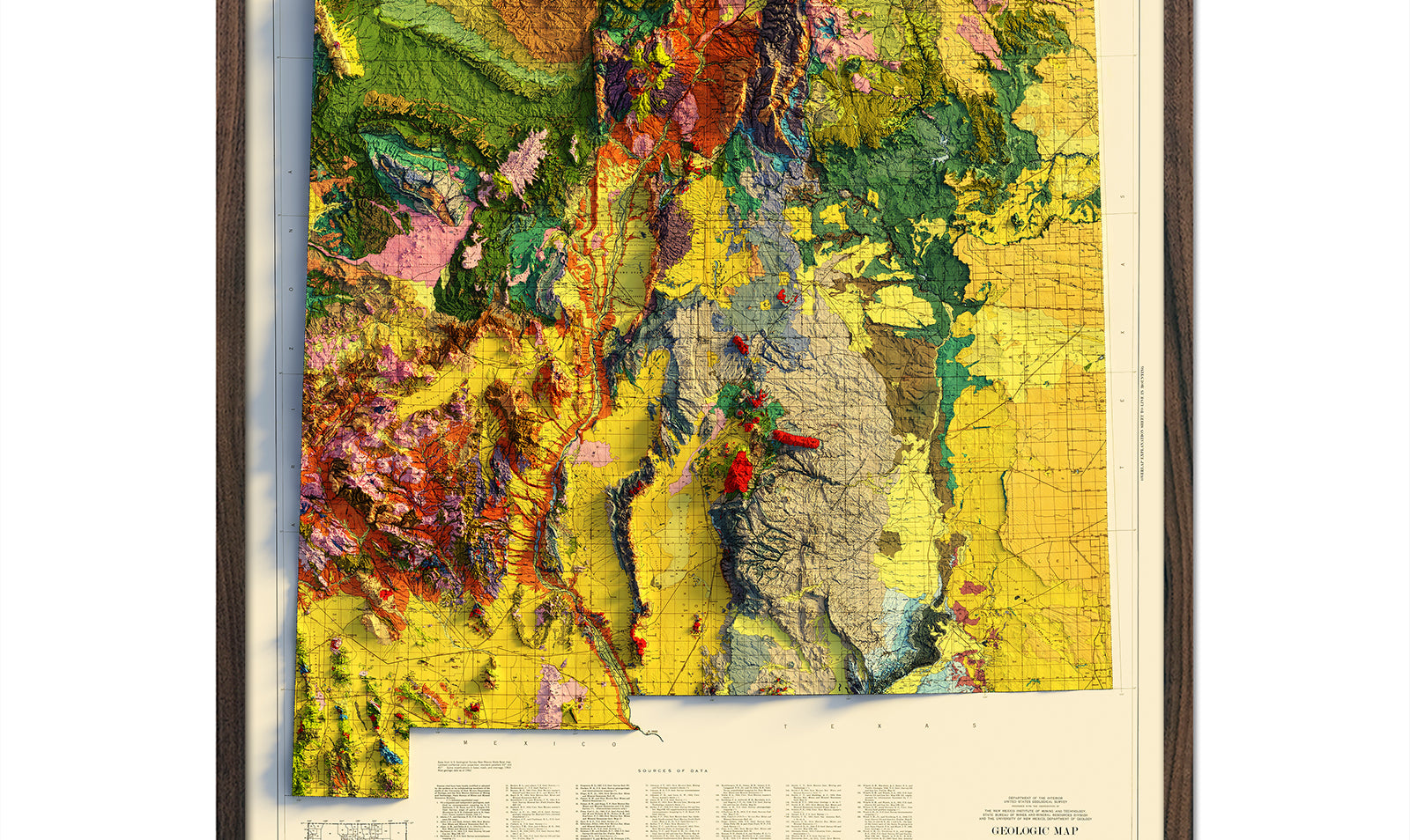 New Mexico 1965 Relief Map