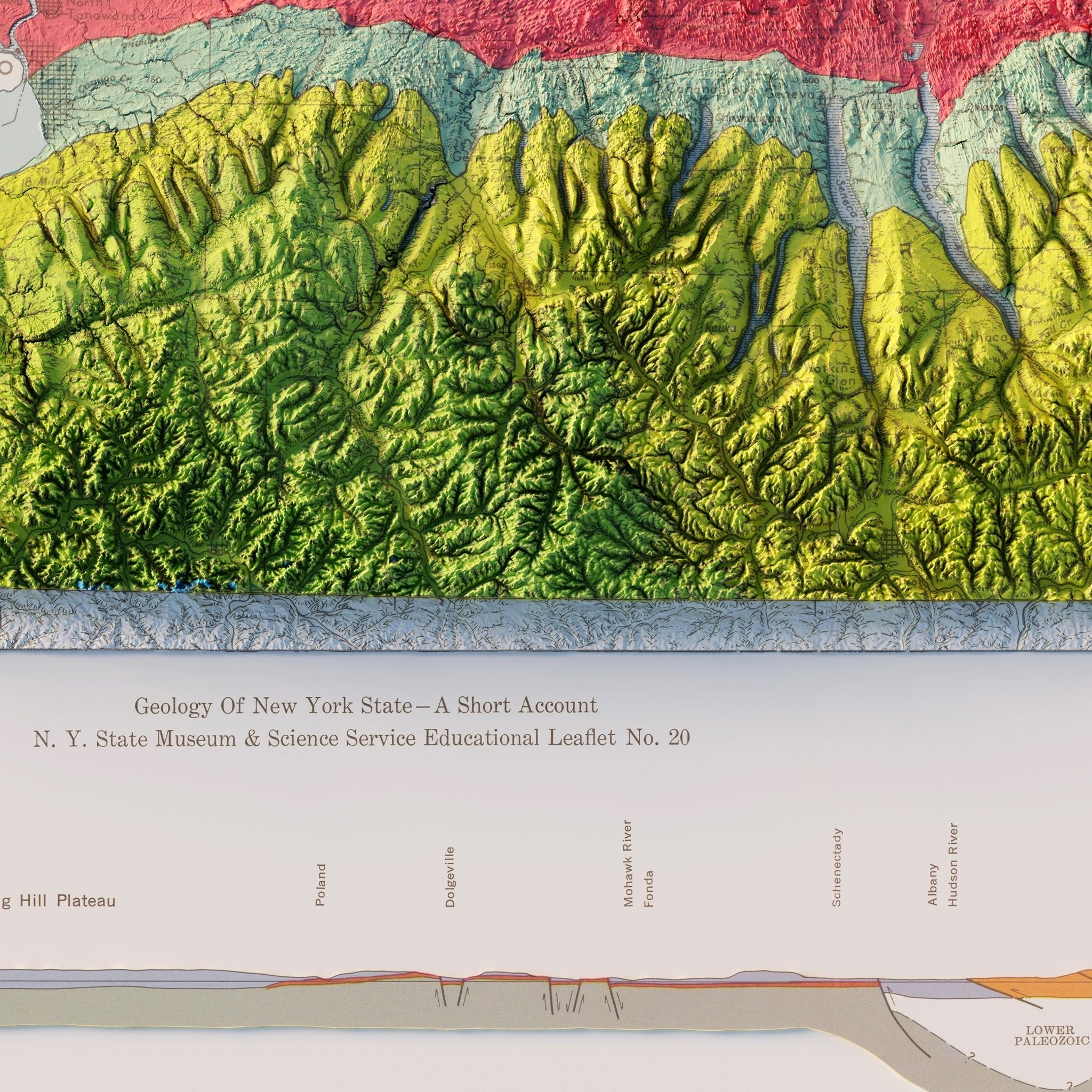 New York 1973 Shaded Relief Map - Muir Way - Vintage Relief