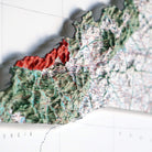 North Carolina 1972 3D Raised Relief Map - Muir Way - 3D