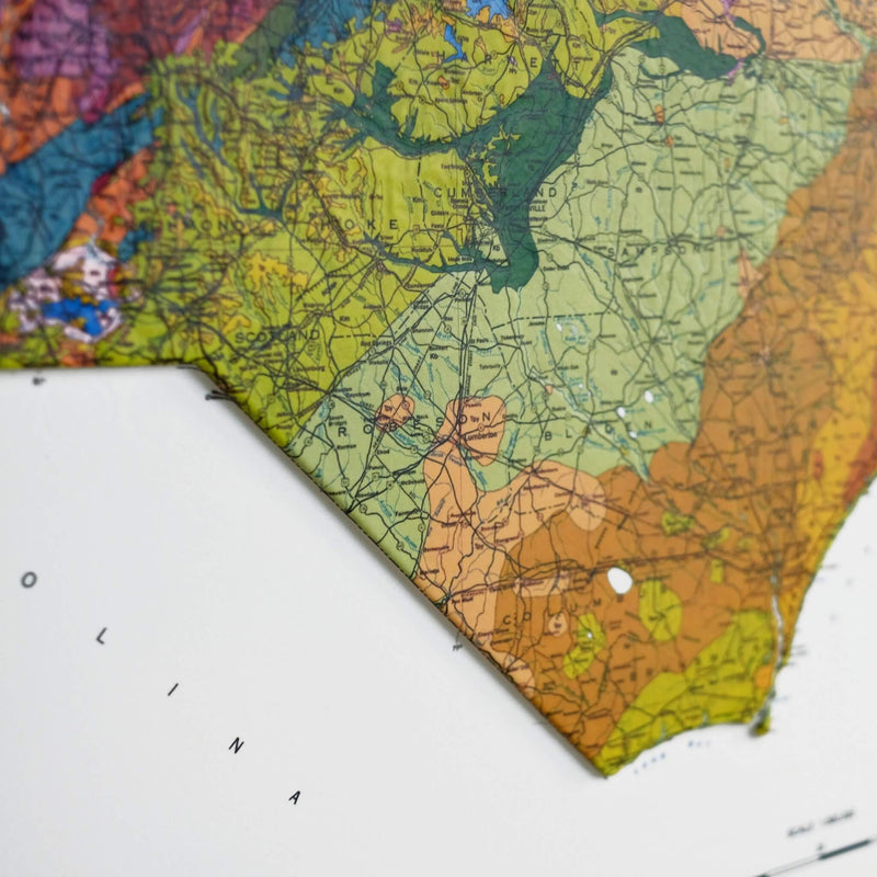 North Carolina 1985 3D Raised Relief Map - Muir Way - 3D