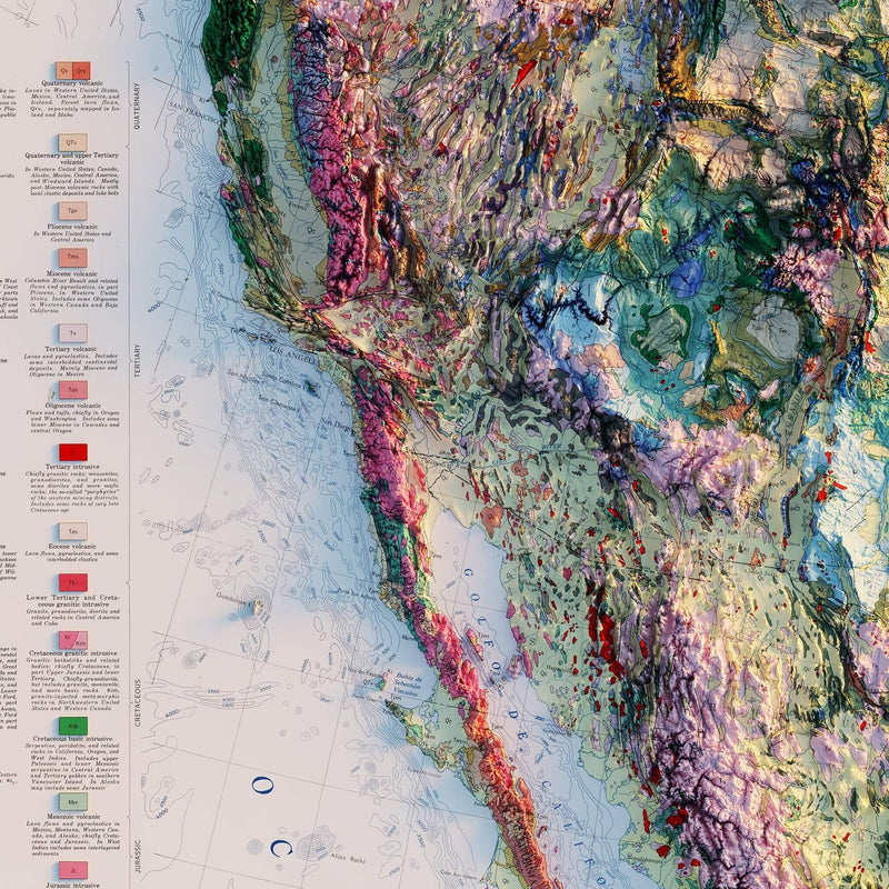 North America 1965 Shaded Relief Map - Muir Way - Vintage Relief