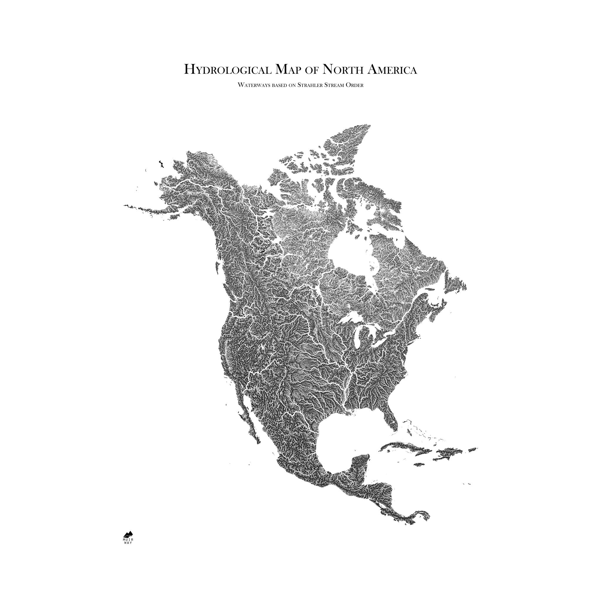 Hydrological Map of North America - Muir Way - Hydrology