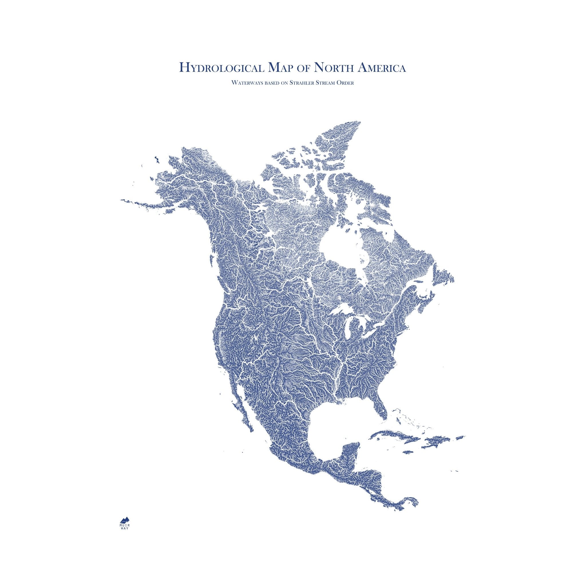 Hydrological Map of North America - Muir Way - Hydrology