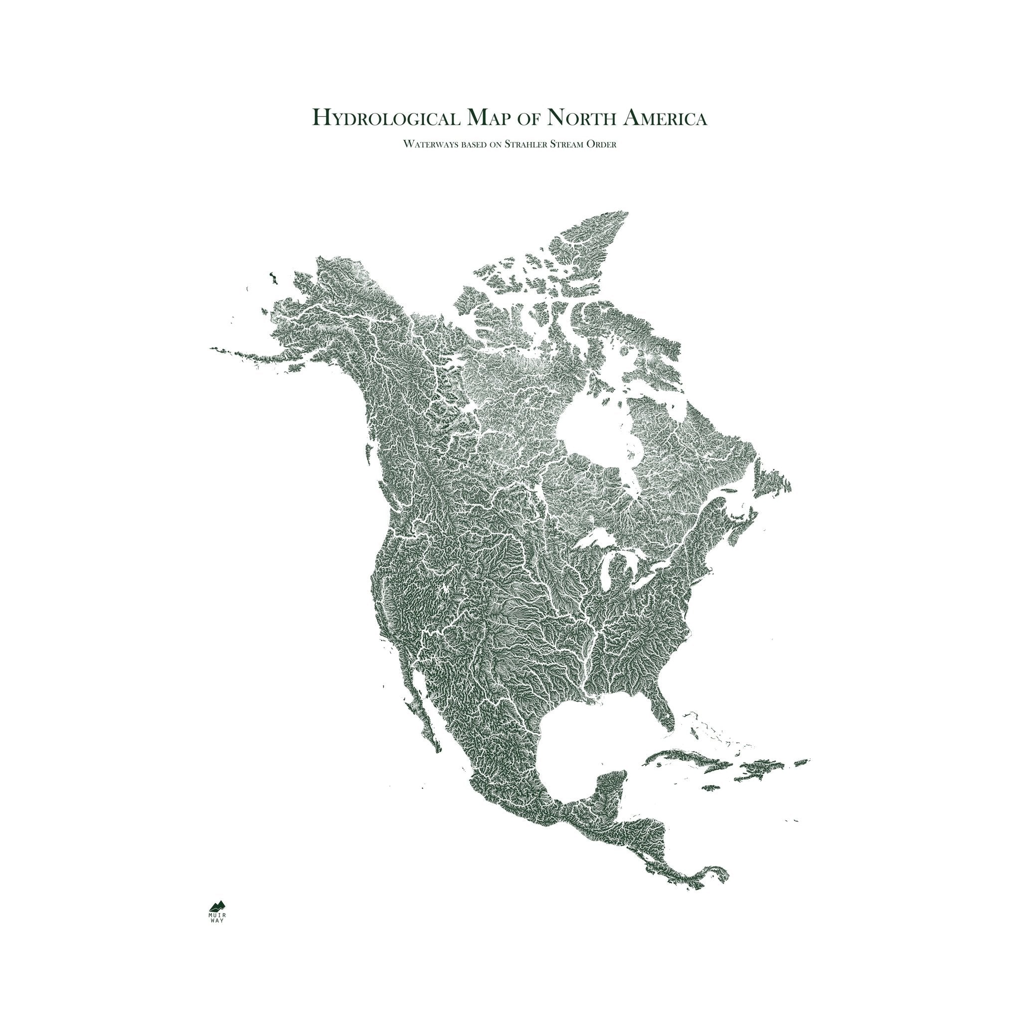 Hydrological Map of North America - Muir Way - Hydrology