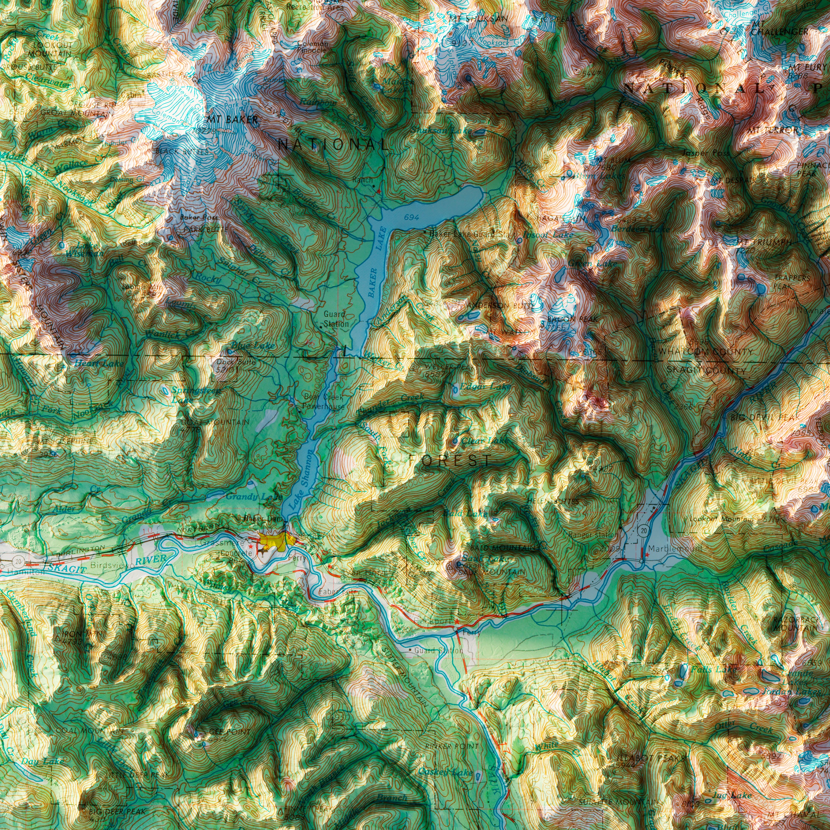 North cascade shop mountains map