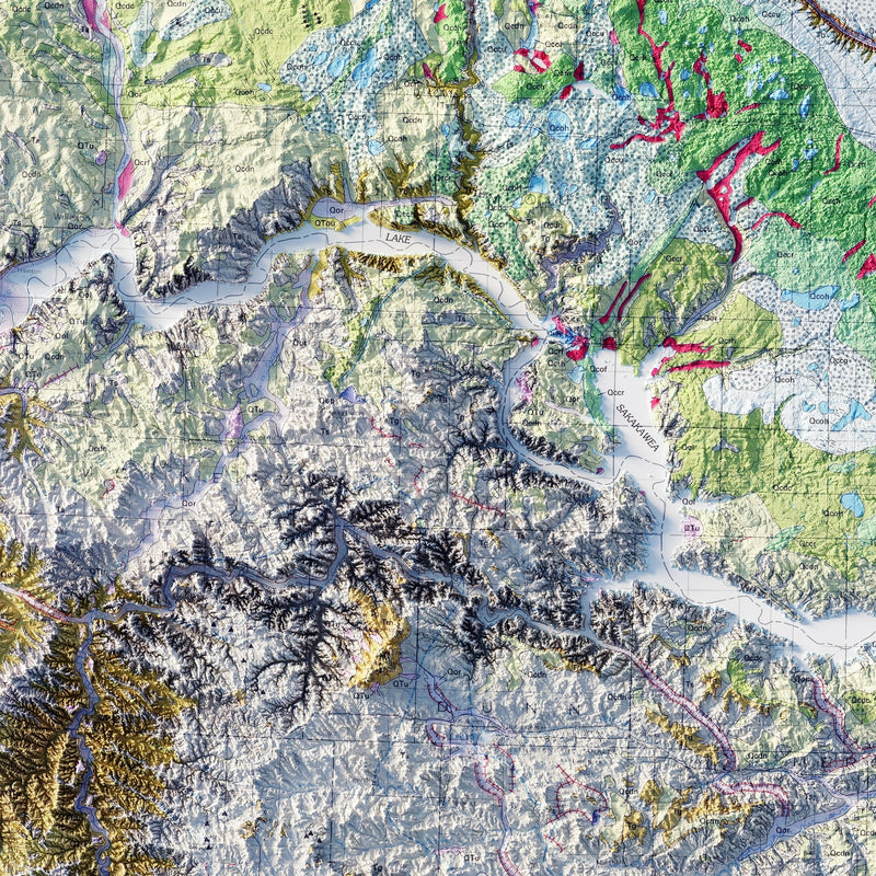 North Dakota 1980 Shaded Relief Map - Muir Way - Vintage Relief