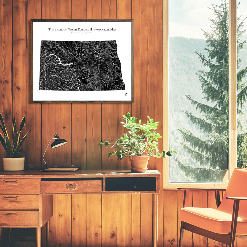 North Dakota Hydrological Map - Muir Way - Hydrology