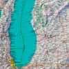 Northern Great Lakes States 1970 Shaded Relief Map