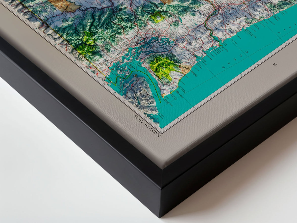 Northwestern States 1970 Shaded Relief Map – XL Canvas - Muir Way - XL Canvas