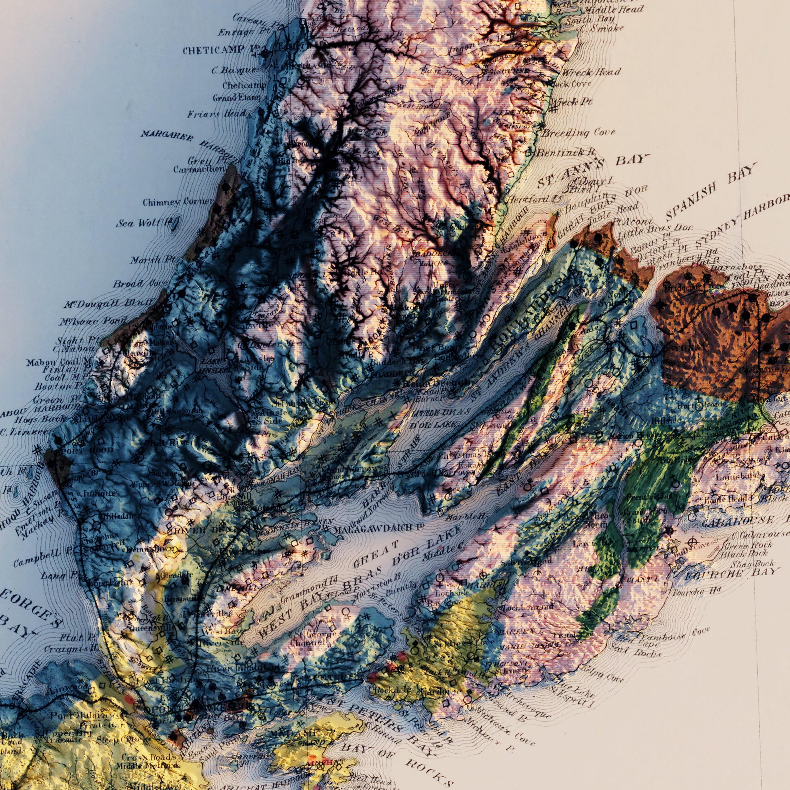 Nova Scotia 1903 Shaded Relief Map – Muir Way