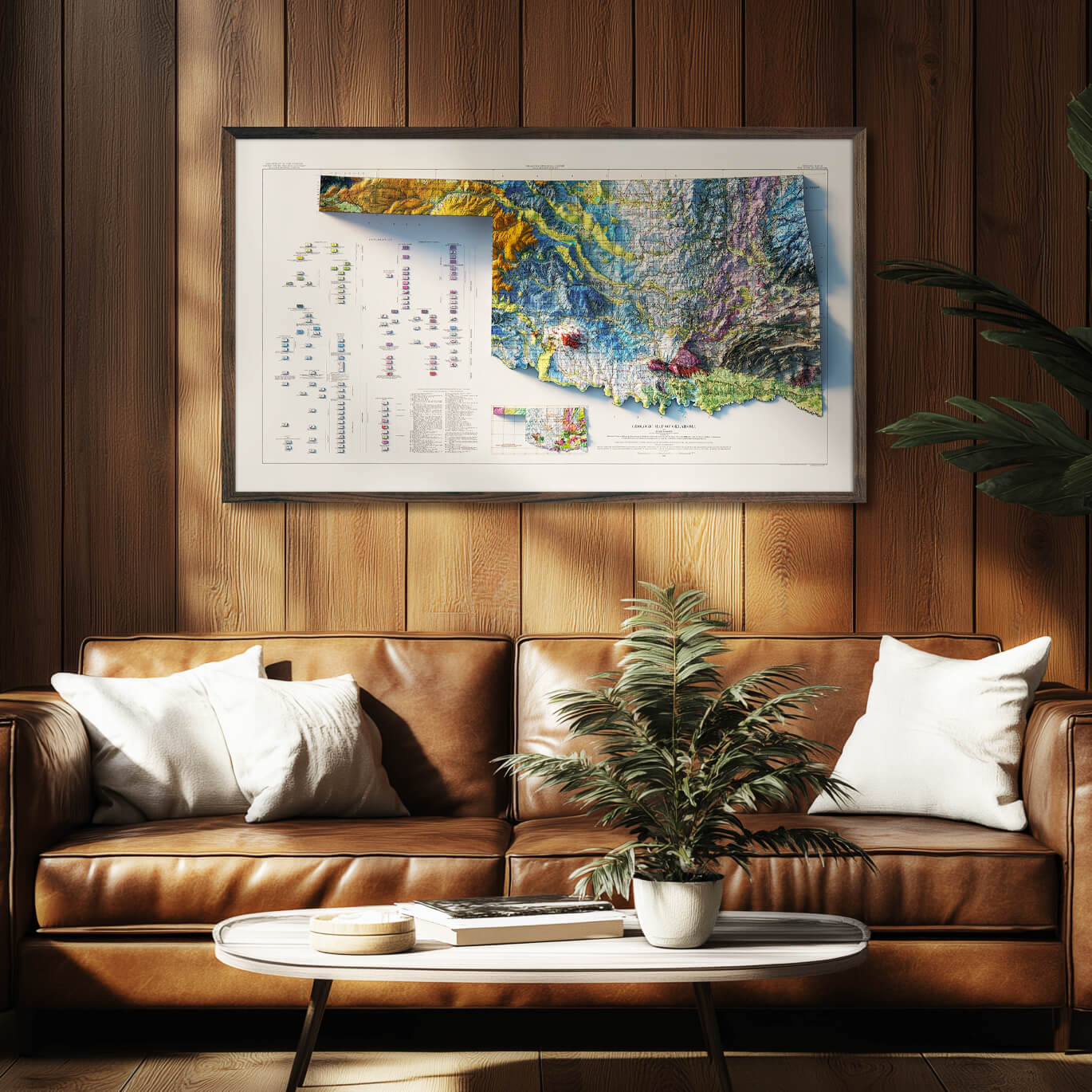 【復刻】60's ベトナム（マップ柄）ジャケット●WHITE●L●51205 Vintage Oklahoma Relief Map (1954) | Muir Way