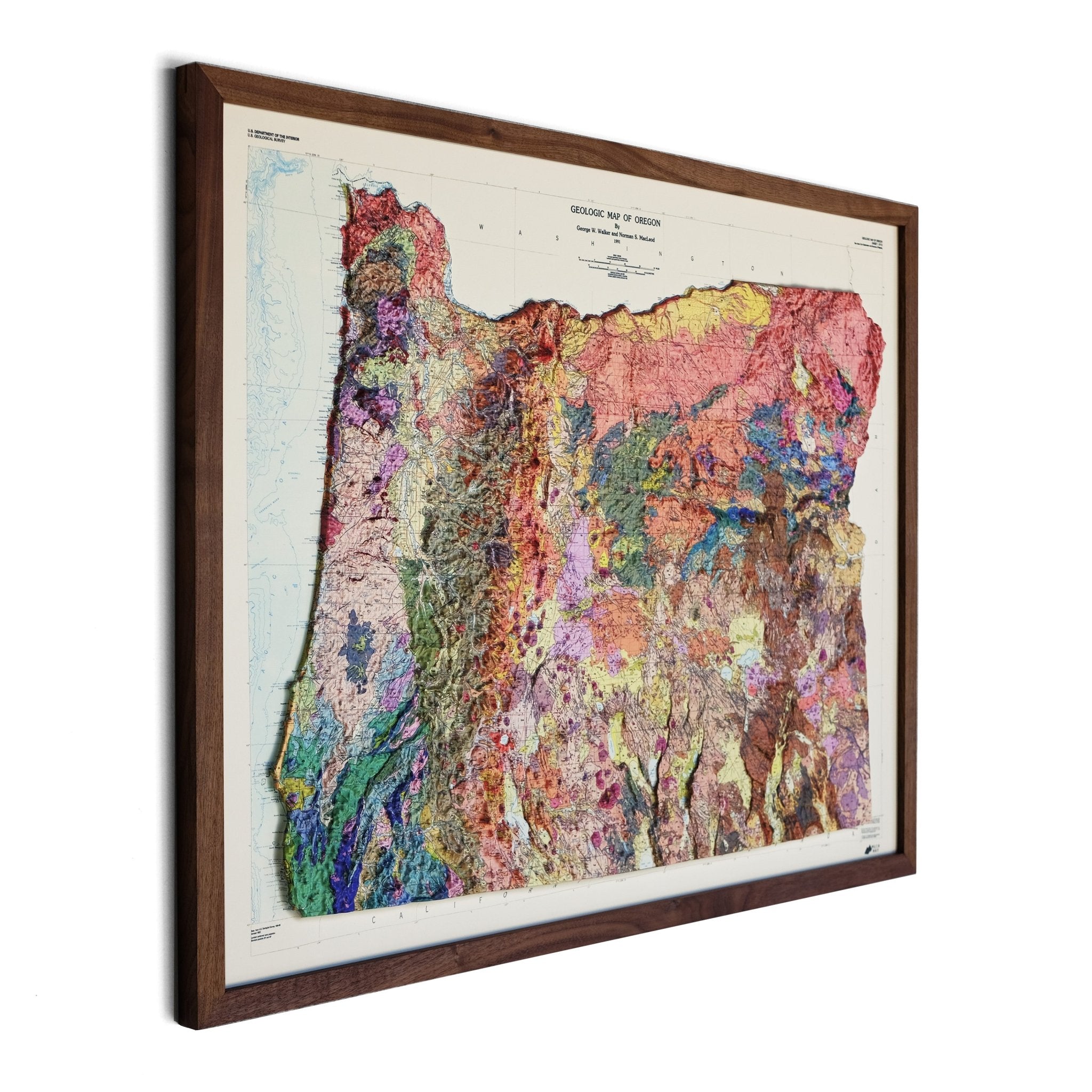 Oregon 1991 3D Raised Relief Map - Muir Way - 3D