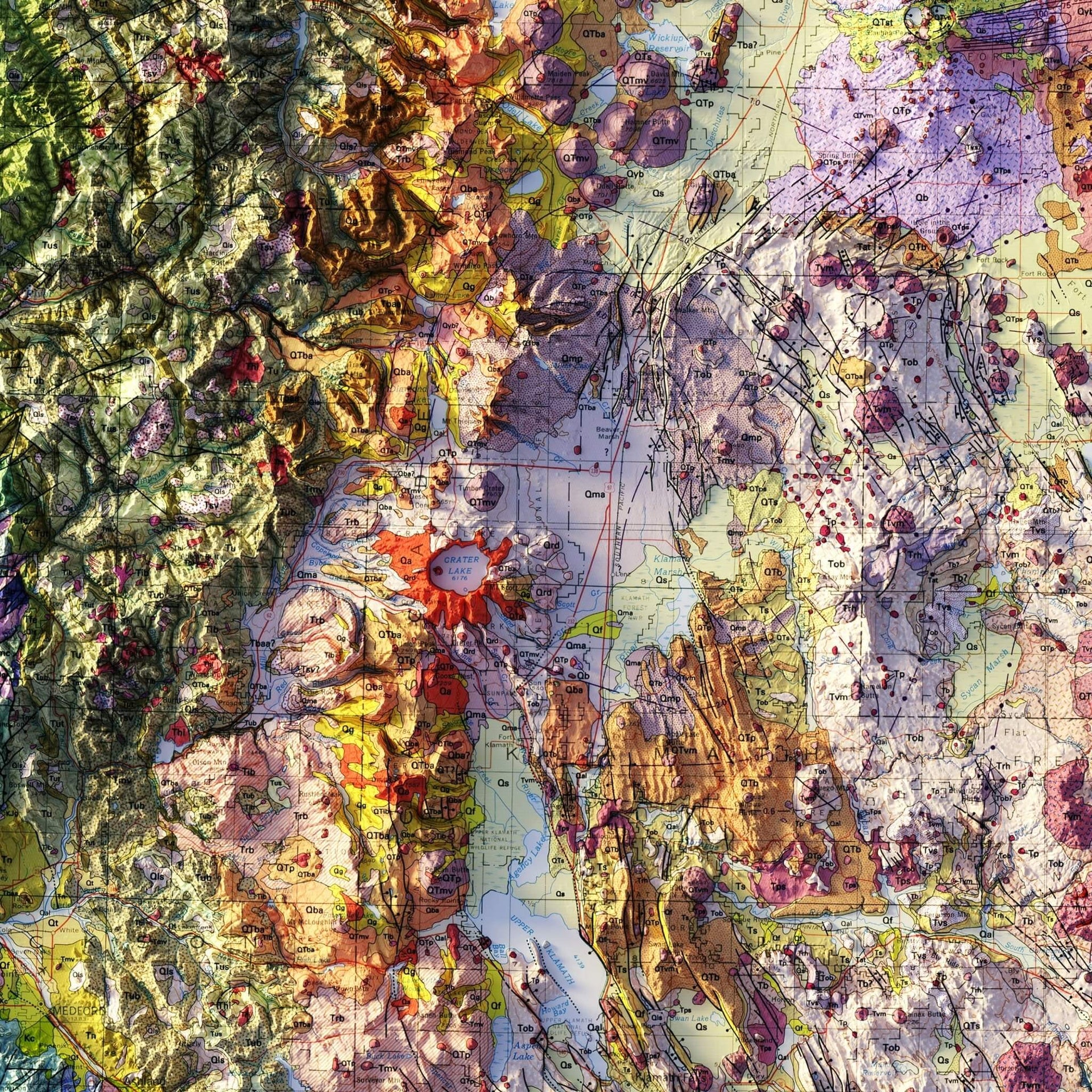 1991 Vintage Relief Map of Oregon | Museum-Quality Prints – Muir Way