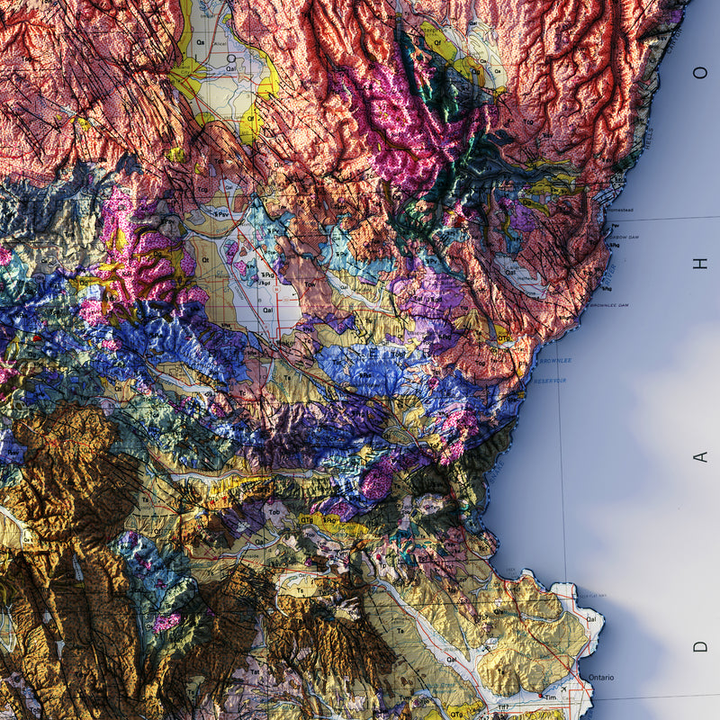 1991 Vintage Relief Map of Oregon | Museum-Quality Prints - Muir Way