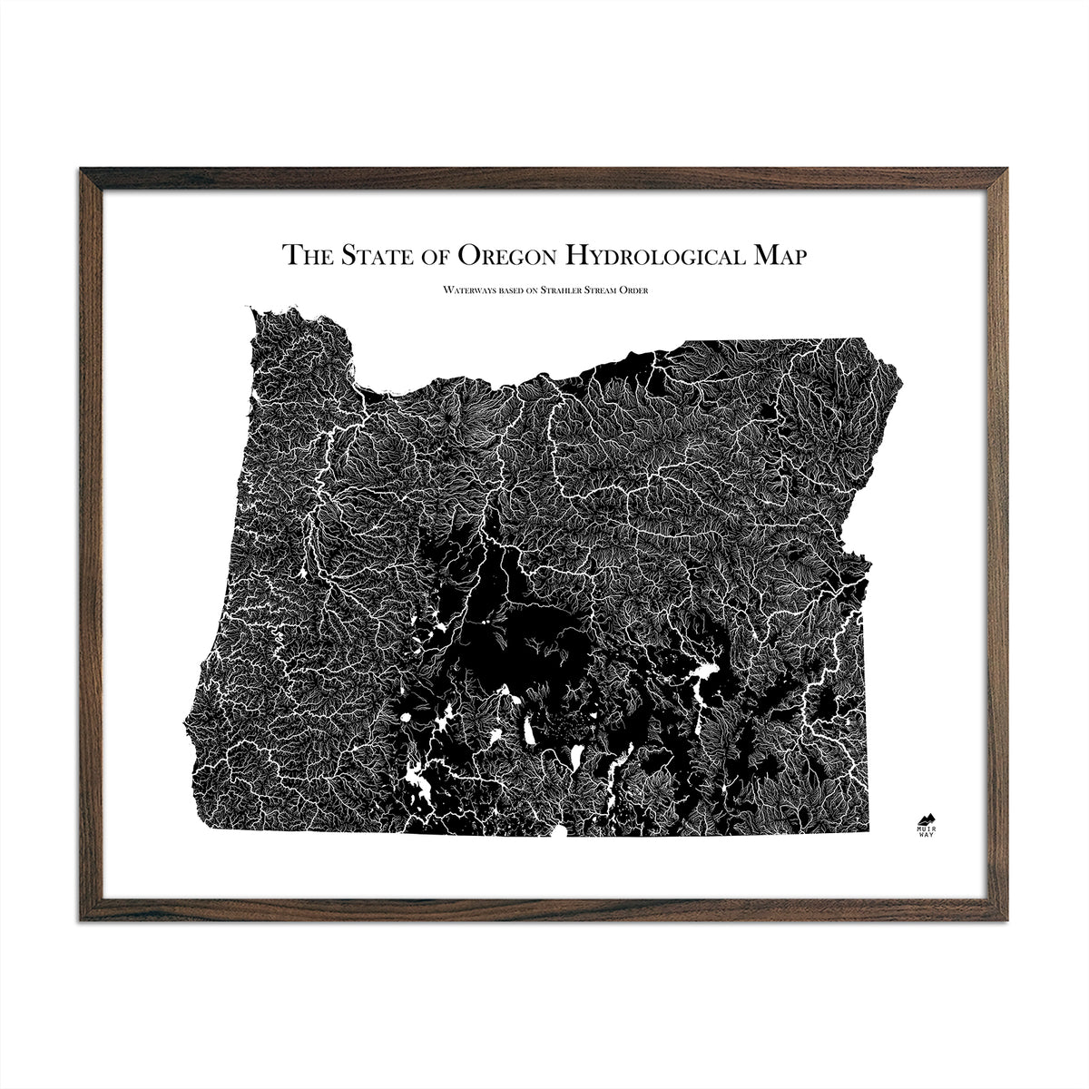 Oregon Hydrology Series Map | Map of rivers, streams & more – Muir Way