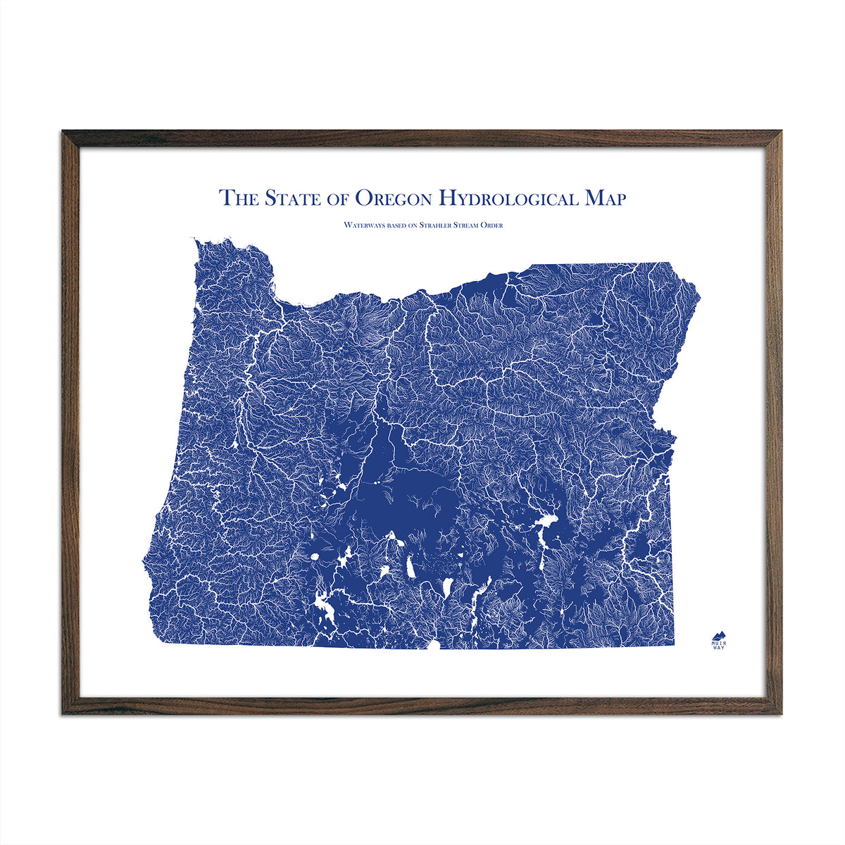 Oregon Hydrology Series Map | Map of rivers, streams & more – Muir Way