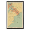Panama Canal and Approaches Nautical Chart 1923