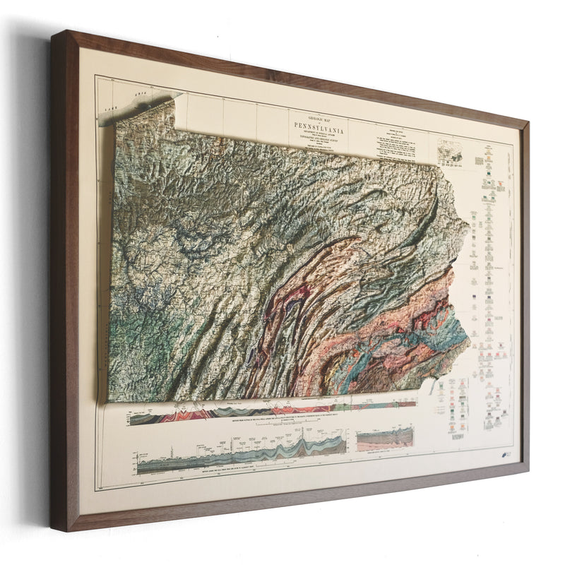Pennsylvania 1931 3D Raised Relief Map