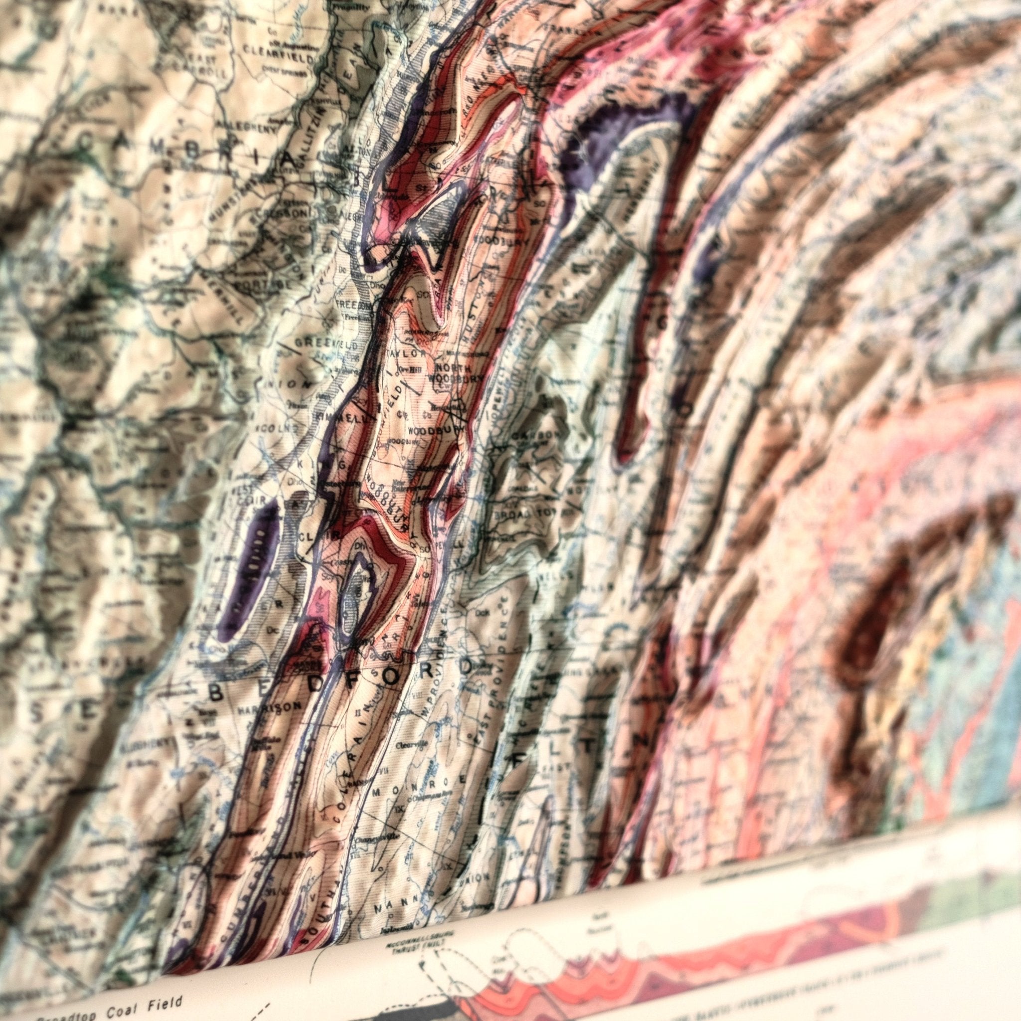 Pennsylvania 1931 3D Raised Relief Map - Muir Way - 3D