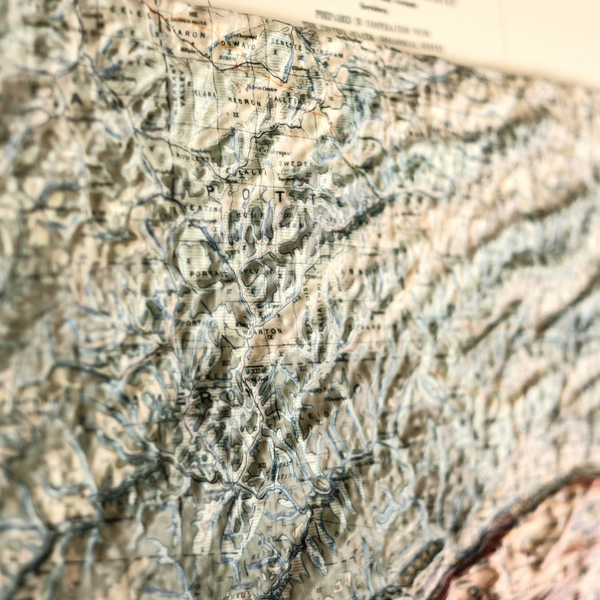 Pennsylvania 1931 3D Raised Relief Map - Muir Way - 3D
