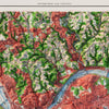 Pittsburgh, Pennsylvania 1960 Shaded Relief Map