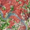 Pittsburgh, Pennsylvania 1960 Shaded Relief Map