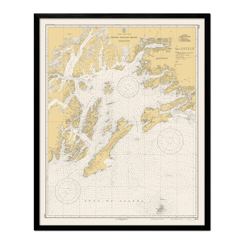 Prince William Sound Nautical Chart 1935 - Muir Way - Vintage Map