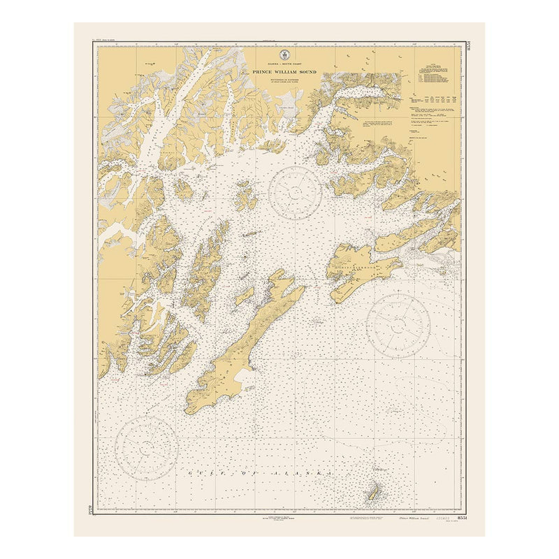 Prince William Sound Nautical Chart 1935 - Muir Way - Vintage Map